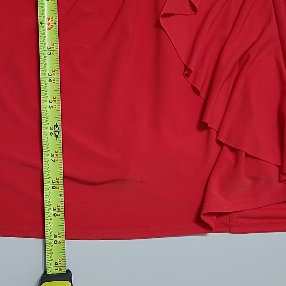 Black Label by Evan Picone Red Sleeveless Twist-Rosette Midi Dress size 16 - Picture 10 of 10